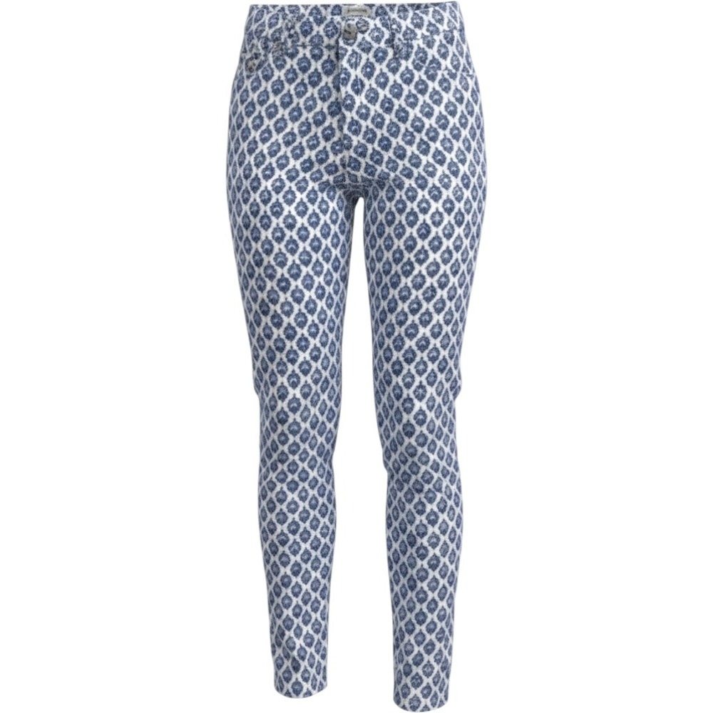 Vineyard Vines Womens Blue White Medallion Print Skinny Pants Size 8 Preppy